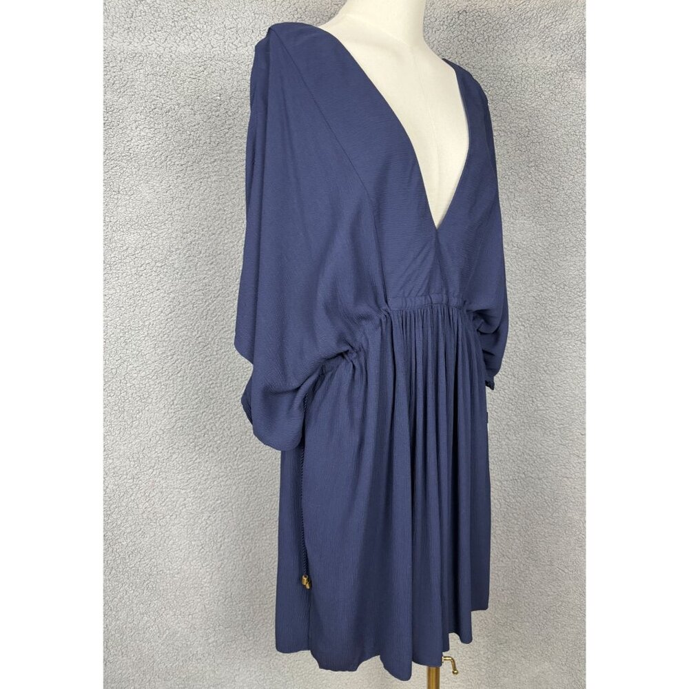 Lauren Ralph Lauren Women's V-Neck Tunic Swim Cover Up Blue Size 1X NWD - Picture 3 of 8